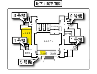 大阪市中央公会堂 地下1階平面図